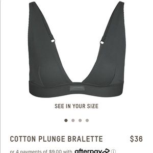 SKIMS cotton plunge bralette. Worn once, like new